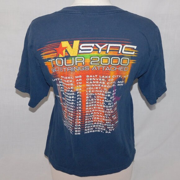 VTG 2000 NSYNC No Strings Attached Tour Unisex  M T Shirt Blue *READ Winterland - Picture 8 of 9